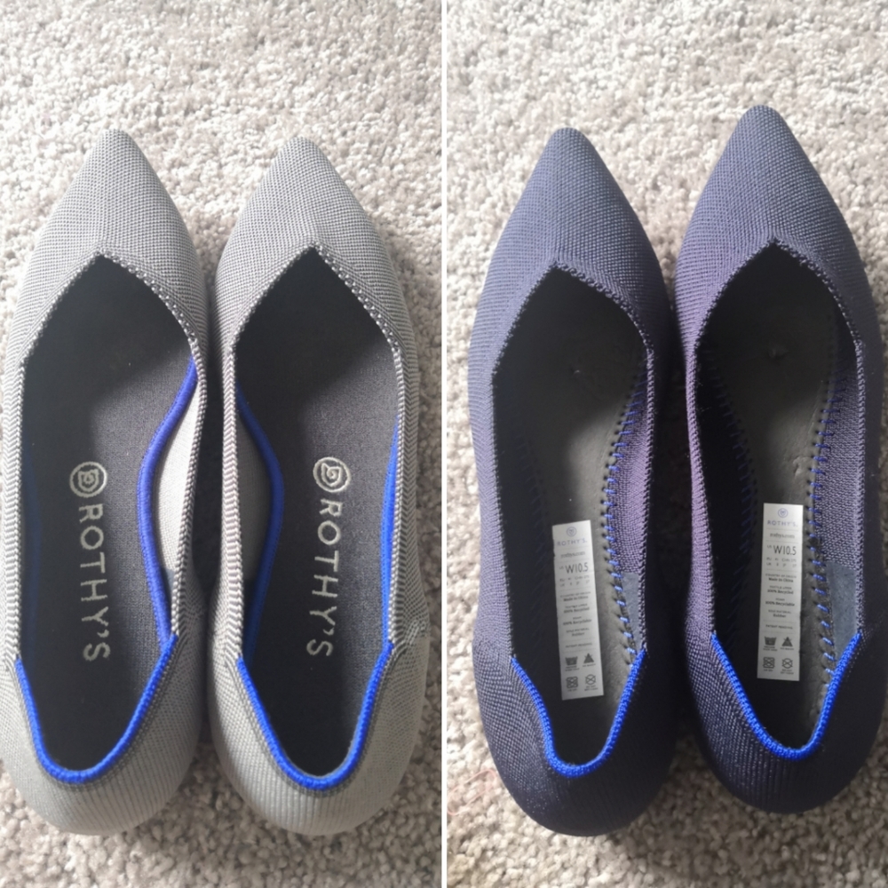 Rothy's 2 Pack! 10.5 Point Navy / Grey Birdseye